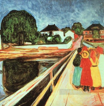  Edvard Pintura Art%C3%ADstica - Chicas en un puente 1900 Edvard Munch